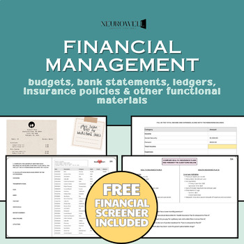 Preview of Expenses, Bills & Policies - Financial Management - Med SLP - FREE SCREENER