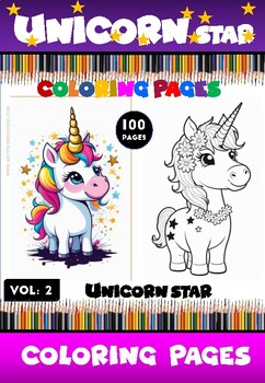 Preview of Experience Whimsical Adventures with Unicorn Coloring Pages Vol 2!