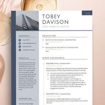 Preview of Experienced Professional Resume Template, Teacher Resume Template & Cover Letter