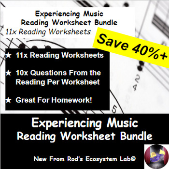 Preview of Experiencing Music Chapter Reading Worksheet Bundle **Editable**