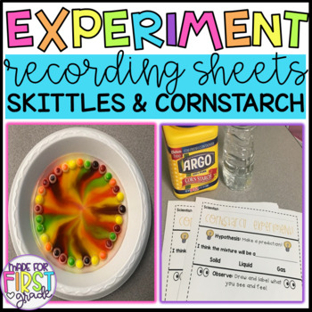 Preview of Experiment Recording Sheets: Skittles and Cornstarch Science Experiments