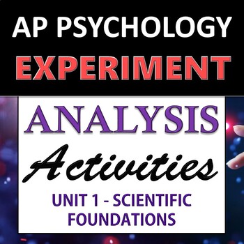 Preview of Experiment & Statistical Analysis Set - AP Psychology / AP Psych - Unit 1