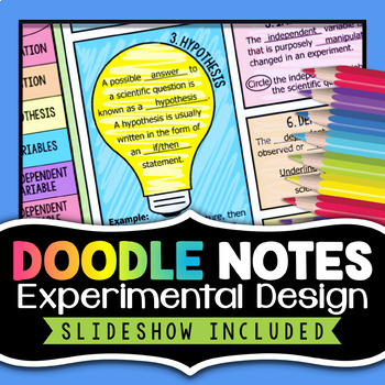 Preview of Experimental Design Doodle Notes - Scientific Method Vocabulary - Variables