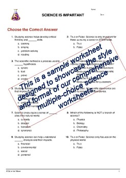 Preview of Experimental Design Multiple Choice Worksheet | Editable with Answer Key