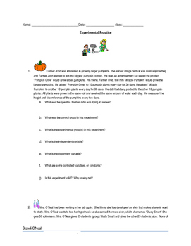 Experimental Design Biology Worksheet - Nidecmege