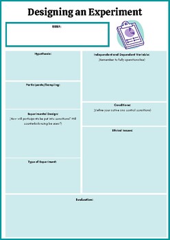 Preview of Experimental Design Worksheet