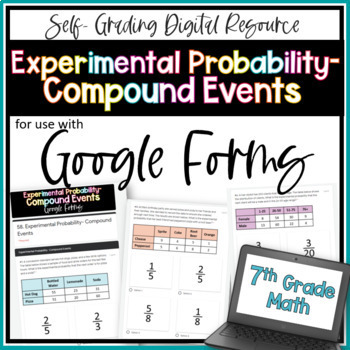 Preview of Experimental Probability Compound Events Google Forms Homework