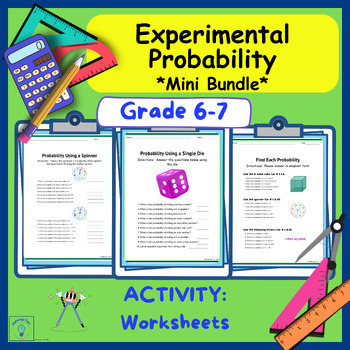 Preview of Experimental Probability Math Worksheets - Mini Bundle