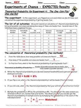 experimental probability and theoretical probability experiments of chance