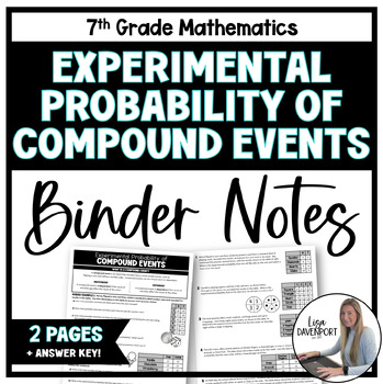 Preview of Experimental Probability of Compound Events - 7th Grade Math Binder Notes
