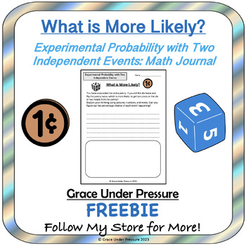 Preview of Experimental Probability with Two Independent Events: Math Journal FREEBIE