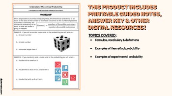 Preview of Experimental & Theoretical Probability - PRINTABLE GUIDED NOTES