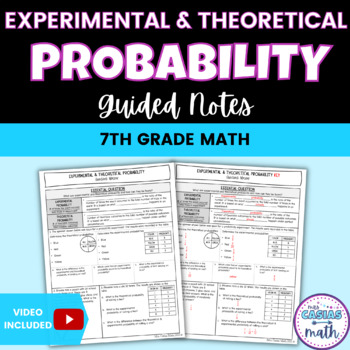 Preview of Experimental and Theoretical Probability Guided Notes Lesson 7th Grade Math