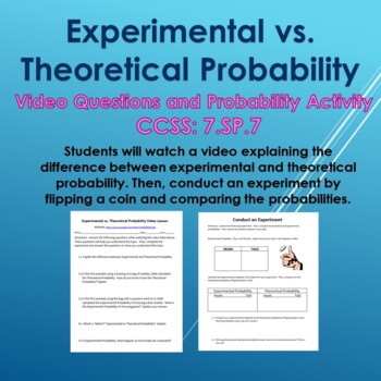 Preview of Experimental vs. Theoretical Probability Video Guide and Activity