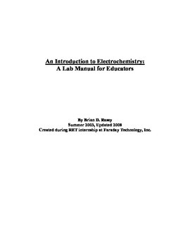 Preview of Experiments in Electrochemistry - Lab Manual
