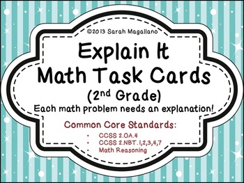 Preview of Math Task Cards: Common Core (2nd Grade)