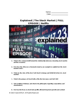 Preview of Explained | The Stock Market | FULL EPISODE | Netflix Worksheet