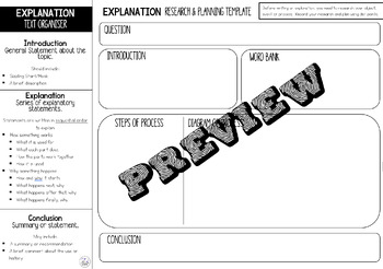 Preview of Explanation Planning and Research Template