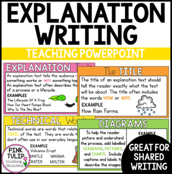 Preview of Explanation Text Reading Writing PowerPoint Presentation - Guided Teaching