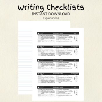 Preview of Explanation Writing Checklist