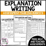 Explanation Writing - Marking Assessment Rubrics