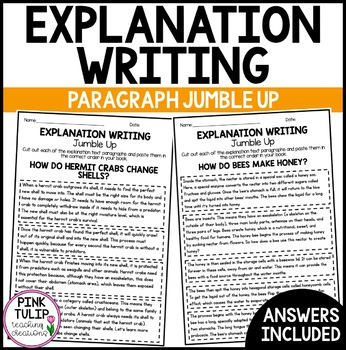 Preview of Explanation Writing - Paragraph Jumble Up