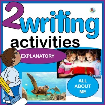 Preview of All About Me and Explanatory Writing with Writing Prompts and Worksheets