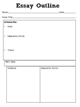 expository essay planning sheet