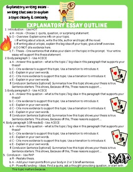 Preview of Explanatory / Informative Essay Outline