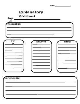 Preview of Explanatory Writing Graphic Organizer