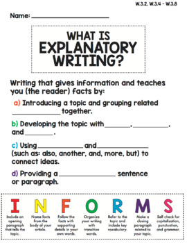 Preview of Explanatory Writing Graphic Organizer and Bookmark