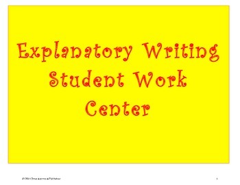 Preview of Explanatory Writing Student Work Center