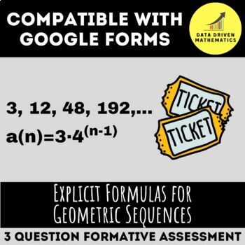 Preview of Explicit Formula for Geometric Sequences Exit Ticket - for Google Forms™