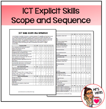 Preview of Explicit ICT Skills Scope and Sequence - Primary