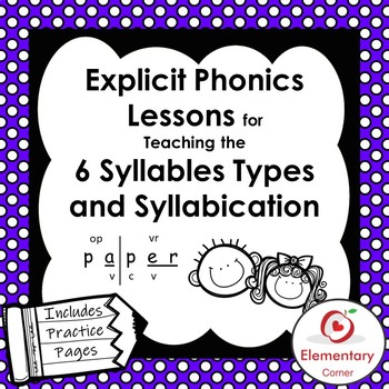Preview of Explicit Phonics Lessons for the 6 Syllable Types: Includes Syllabication