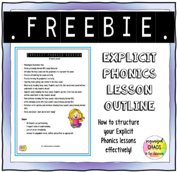 Preview of FREEBIE Letters and Sounds Explicit Phonics Lesson Outline