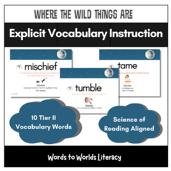 Preview of Explicit Vocab Tier 2 | Where the Wild Things Are | Science of Reading Aligned