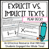 Explicit vs Implicit Text DIGITAL Resource | Notes, Activi
