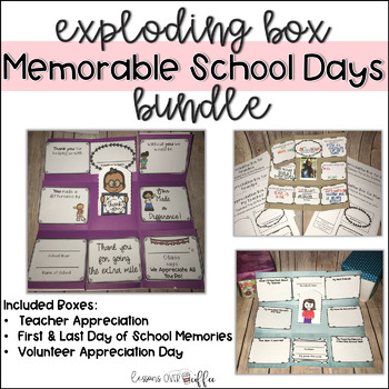 Preview of School Days Exploding Box Memory Projects Bundle