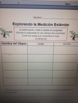 Preview of Explorando la Medición Estándar (Standard Measurement)