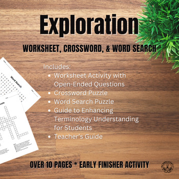 Preview of Exploration Crossword Puzzle, Word Search & Worksheet:  Early Finisher Task