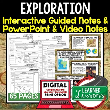 Preview of Exploration Guided Notes and PowerPoints, Interactive Notebooks, Google