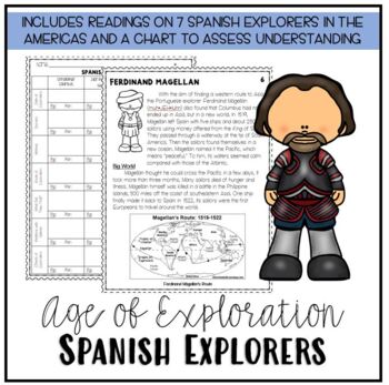 Preview of Exploration - Spanish Explorers (Readings and Assessment Chart)