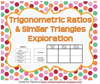 Preview of Exploration Trigonometric Ratios in Similar Triangles