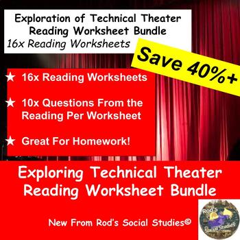 Preview of Exploration of Technical Theater Chapter Reading Worksheet Bundle **Editable**