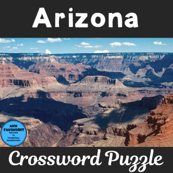 Arizona Crossword Puzzle by Ann Fausnight Teachers Pay Teachers