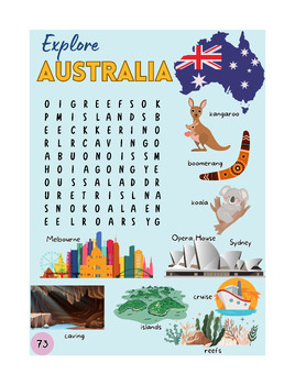 Preview of Explore Australia - Word Search Puzzles