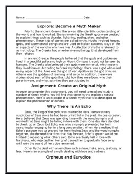 Preview of Explore: Become a Myth Maker