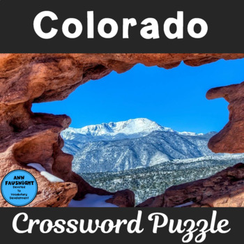 Colorado Crossword Puzzle by Ann Fausnight Teachers Pay Teachers