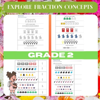 Preview of Explore Fraction Concepts with Grade 2 Worksheets
